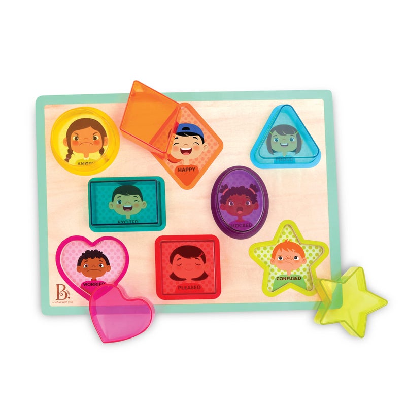 B. Toys ألعاب بي أشكال المشاعر لغز سميك لغز للأطفال أشكال هندسية مشاعر ألعاب كلاسيكية للأطفال 2 سنوات - Image 3