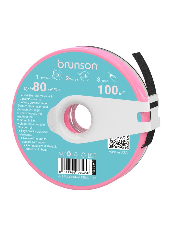 brunson Nail file refill roll in a plastic case Grit#100 BATC100  - Image 2