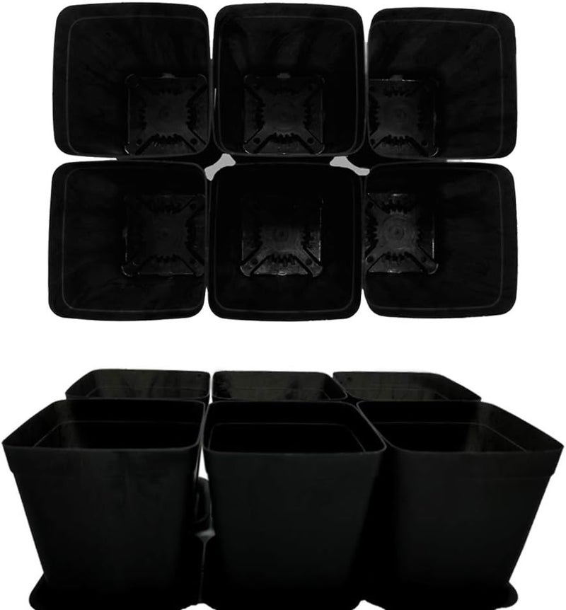 OJYUDD 24 Pack 3 Inch Black Nursery Pot Flower Pots Square Plastic Plant Pot Plastic Starter Pots with Saucer Basket Indoor Outdoor for Your RoomGarden Office and Balcony Decor - Image 5