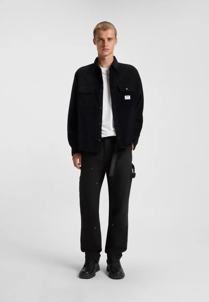 هوجو Tapered-fit trousers in cotton canvas