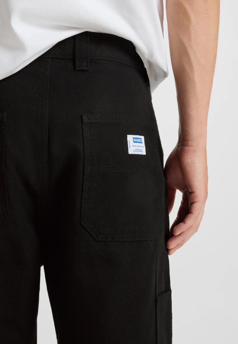 هوجو Tapered-fit trousers in cotton canvas