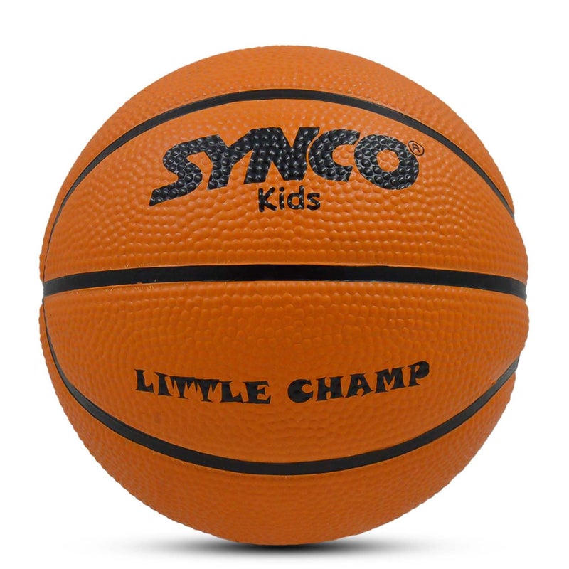 synco Little Champ Basketball for Kids | Junior Size for Children | Premium Rubber | Size -1 for Kids 1-4 Years Old (Orange) - Image 1