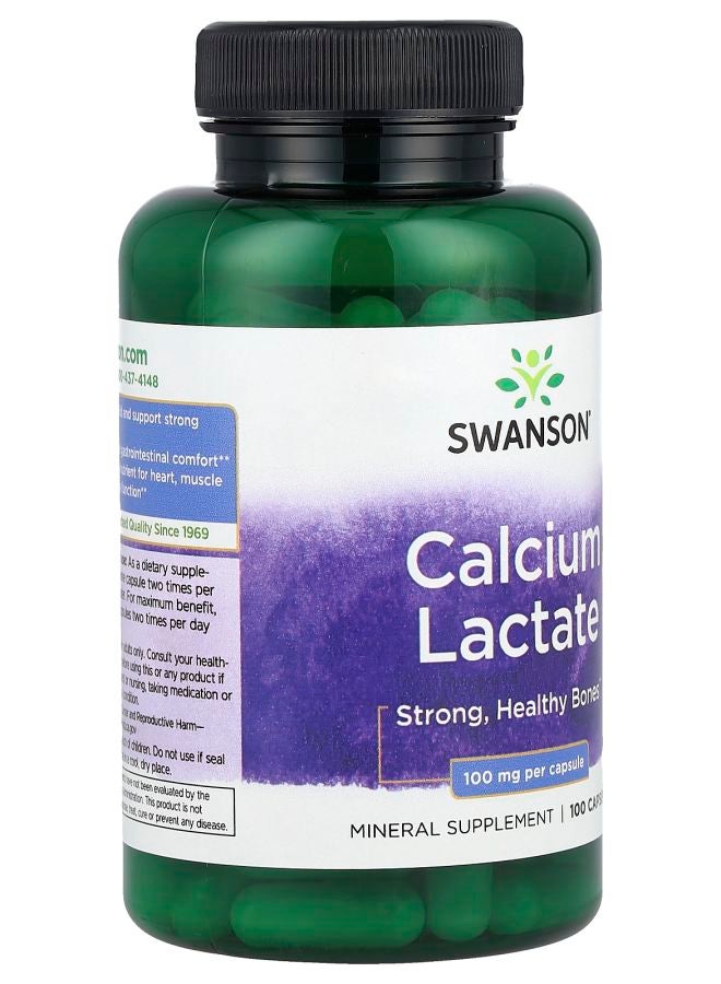 SWANSON Calcium Lactate 100 mg  100 Capsules - Image 2