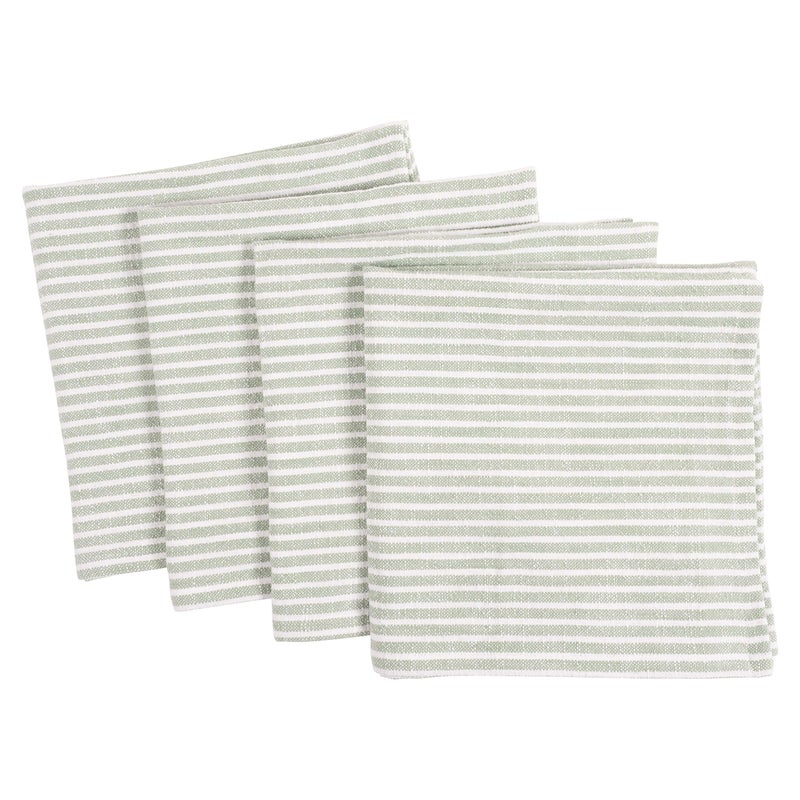 KAF Home Monaco Relaxed Casual Farmhouse Napkin  100 Slubbed Cotton 20x20 Inch Cloth Napkins  for Entertaining and Everyday Use Mineral Green Set of 4