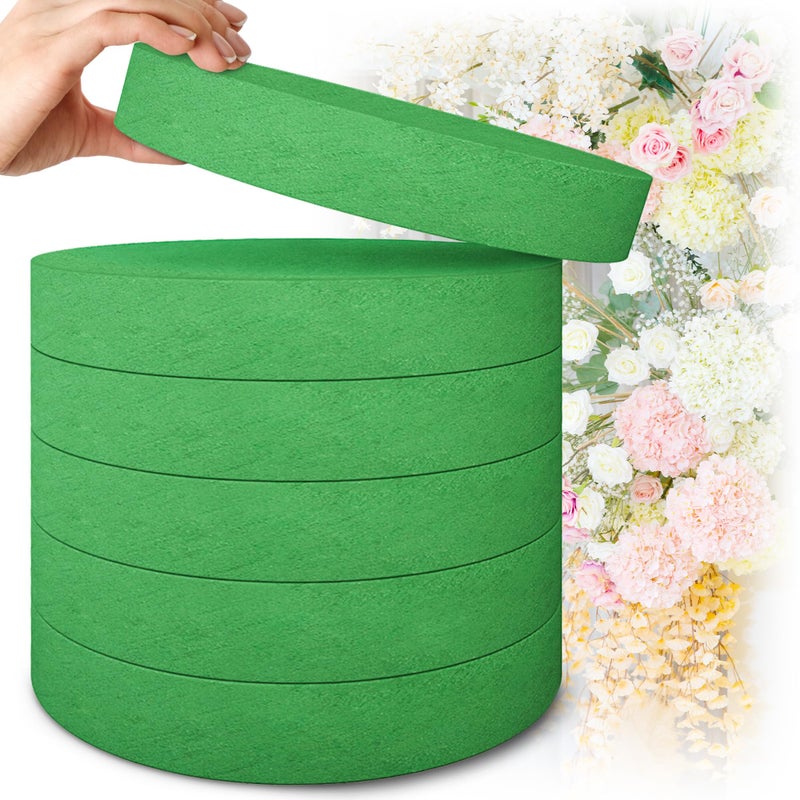Max Shape Round Floral Foam Blocks,Large Dry Floral Foam for Artificial Flowers,Craft Project,Wedding Aisle Flowers,Arty Decoration 6 Pack (9.84'') - Image 1