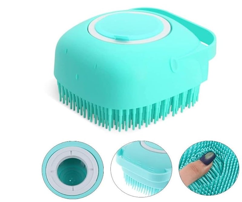 Silicone Bath Loofah with Reservoir, Massage Brush Exfoliating Bath and Shower Silicone with Soap Dispenser (Random color) - Image 1
