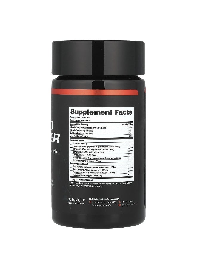 SNAP SUPPLEMENTS - Snap Supplements, Testo Booster, 90 Capsules - Image 1
