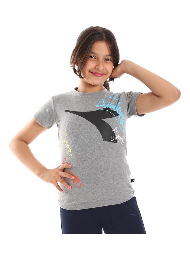 DIADORA Girls Cotton Printed T-Shirt - Image 1