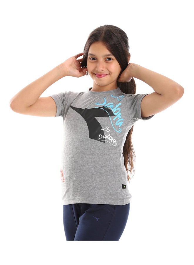 DIADORA Girls Cotton Printed T-Shirt - Image 2