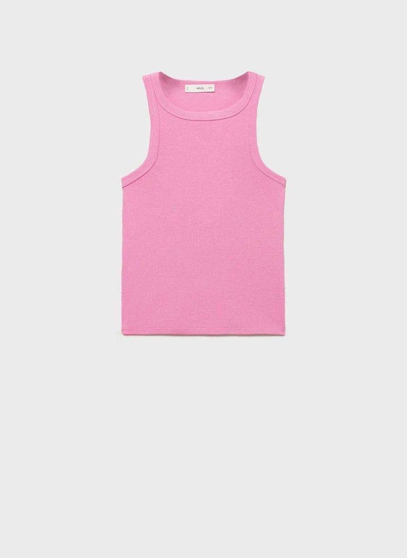 MANGO Ribbed Cotton-Blend Top  - Image 5