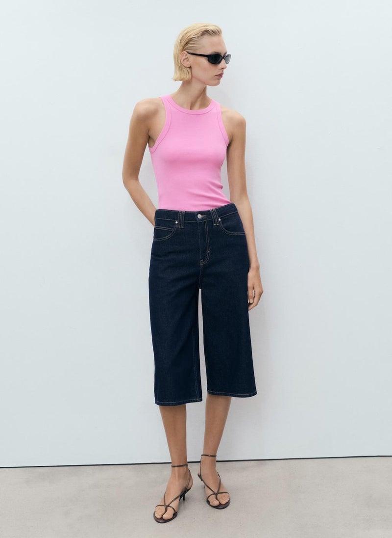 MANGO Ribbed Cotton-Blend Top  - Image 4