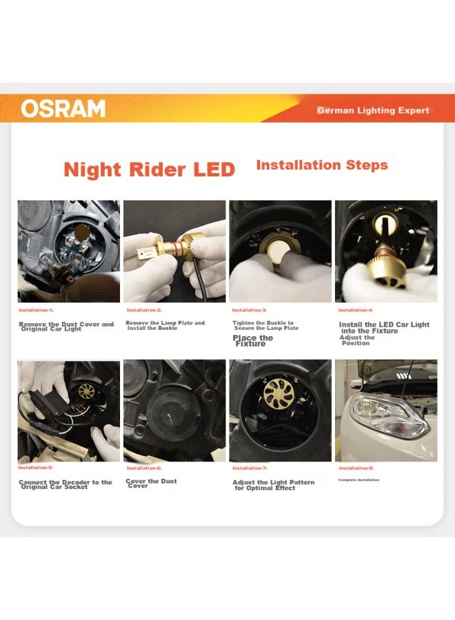 أوسرام Osram Automotive Led Headlights Night Racer 2.0 Hir2High And Low Beam Car Bulb, 6000k, 12v/25w - Image 4