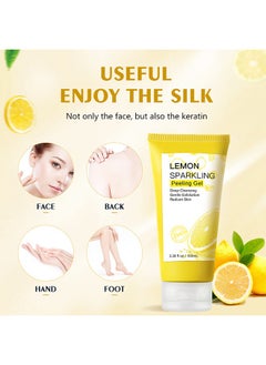 MOOYAM Peeling Gel - Face Exfoliator Lemon Sparkling Peeling Gel Brightening Facial Exfoliator Deep Exfoliating Face Exfoliator Exfoliating Peeling Gel Gently Daily Exfoliates For All Skin Types 100ml  - Image 2