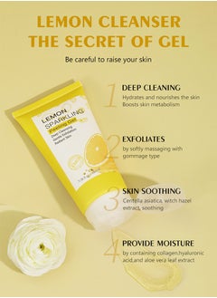 MOOYAM Peeling Gel - Face Exfoliator Lemon Sparkling Peeling Gel Brightening Facial Exfoliator Deep Exfoliating Face Exfoliator Exfoliating Peeling Gel Gently Daily Exfoliates For All Skin Types 100ml  - Image 4