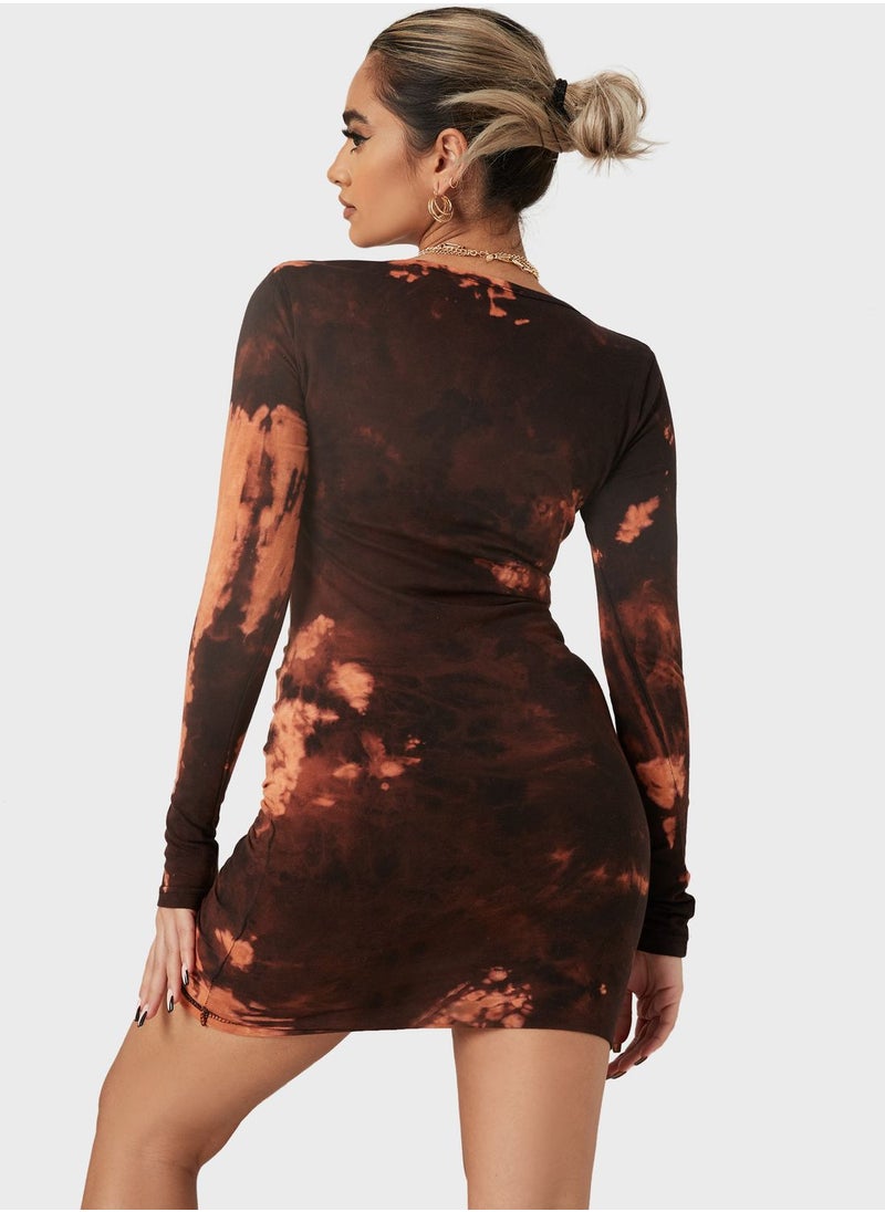 Missguided - Tie Dye Bodycon Mini Dress - Image 1
