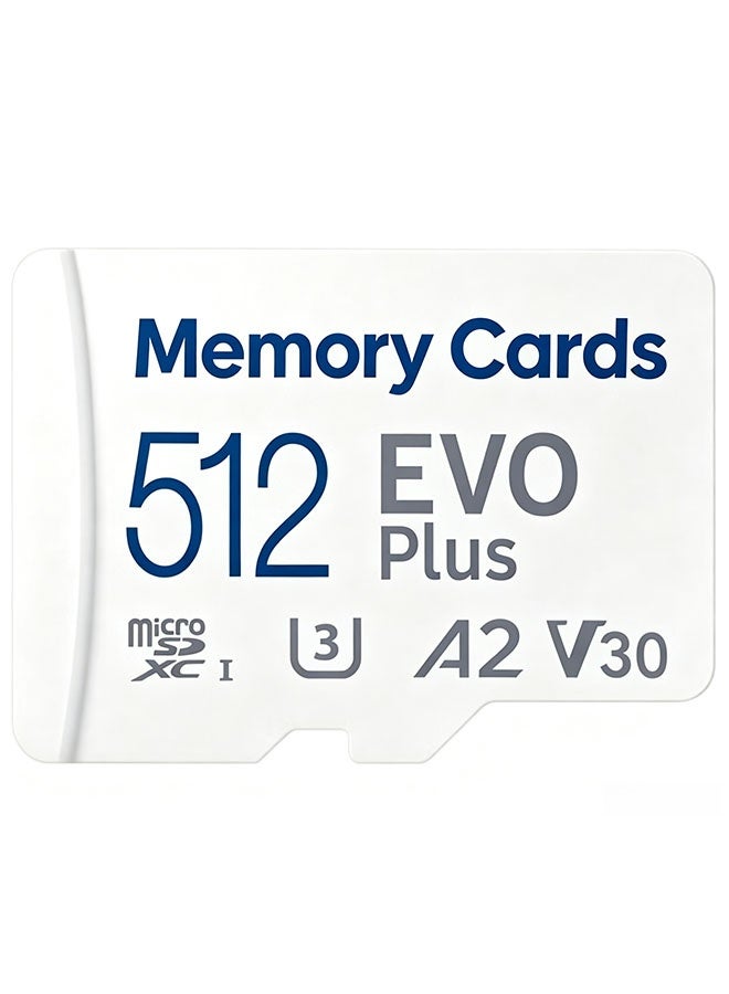بطاقة ذاكرة SD EVO Plus 512 جيجابايت مع محول، بطاقة ذاكرة Micro SD، سعة تخزين ممتدة تصل إلى 130 ميغابايت/ثانية، لـ PS5 وPS4 وSwitch وآلات اللعب والهواتف الذكية والكاميرات والأجهزة الأمنية GoPro ودوش كاميرا 512 جيجابايت - Image 1