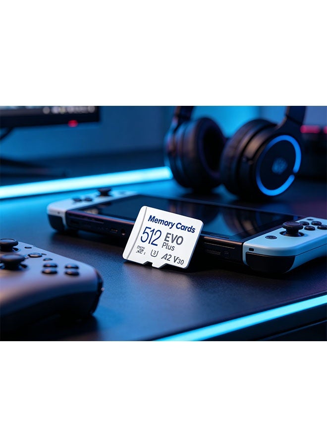 بطاقة ذاكرة SD EVO Plus 512 جيجابايت مع محول، بطاقة ذاكرة Micro SD، سعة تخزين ممتدة تصل إلى 130 ميغابايت/ثانية، لـ PS5 وPS4 وSwitch وآلات اللعب والهواتف الذكية والكاميرات والأجهزة الأمنية GoPro ودوش كاميرا 512 جيجابايت - Image 4