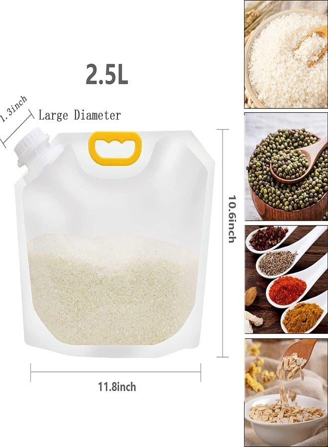 KRUPAVI Grain Moisture-proof Sealed Bag, Reusable 5 pcs Transparent Grain Storage Suction Bags, Large Capacity Stand Up Sealed Odor-Resistant Packaging Bags for Multipurpose Food Storage Bag (1.5 L) - Image 3