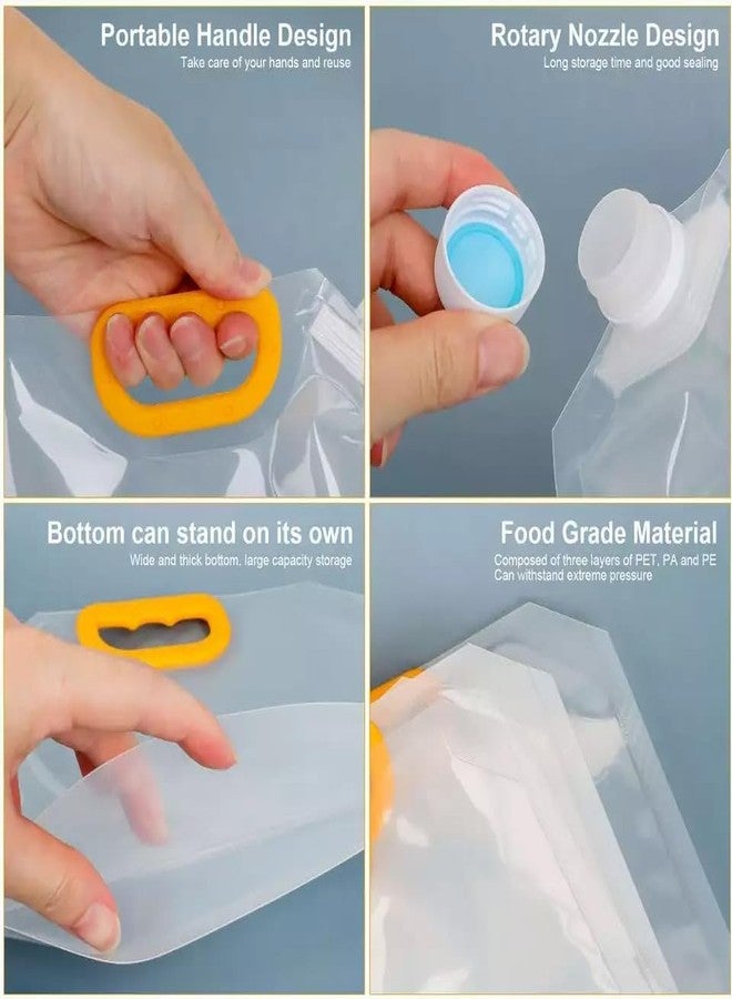 KRUPAVI Grain Moisture-proof Sealed Bag, Reusable 5 pcs Transparent Grain Storage Suction Bags, Large Capacity Stand Up Sealed Odor-Resistant Packaging Bags for Multipurpose Food Storage Bag (1.5 L) - Image 4