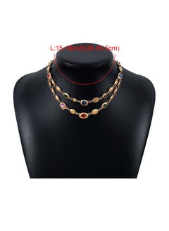 Retro Double Gemstone Necklace, Anti Rust and Anti Fading 14k Gold Plated Necklace, Fashion Jewelry Gift (Golden) - pzsku/ZA6016D11100885CAC733Z/45/_/1726198392/acf11ce2-64ec-43a8-b69c-7621e5772263