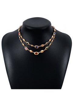 Retro Double Gemstone Necklace, Anti Rust and Anti Fading 14k Gold Plated Necklace, Fashion Jewelry Gift (Golden) - pzsku/ZA6016D11100885CAC733Z/45/_/1726198394/1b7d485d-be50-4091-928e-85467c399c72