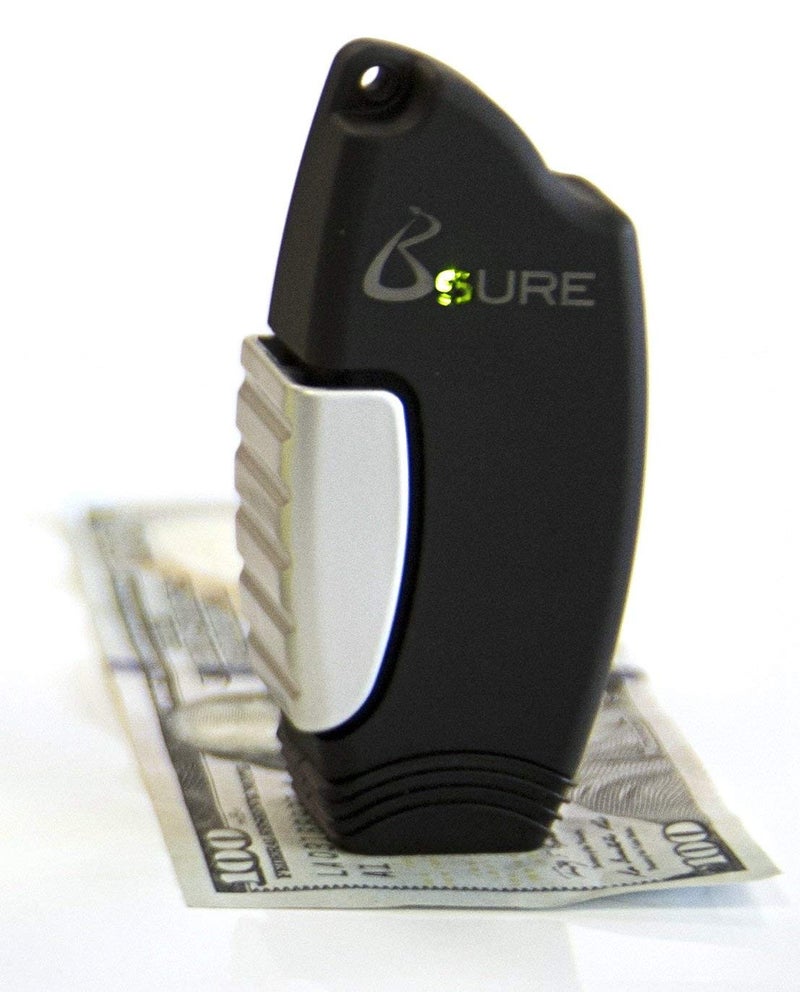 B$URE Portable Counterfeit Bill Detector - Pocket Size Fake Money Detector Perfect for Small Businesses and Restaurants â€“ Gives Reliable Protection Against Fraud
