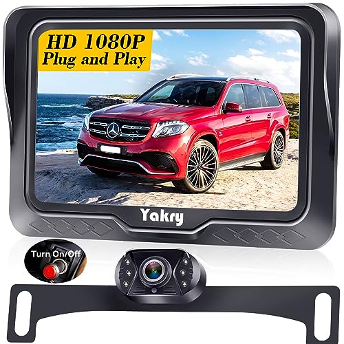 Yakry HD 1080P Backup Camera for Cars, Trucks, SUVs, RVs - Night Vision, Waterproof, Wide Angle, Easy DIY Installation, Includes 4.3” LCD Monitor for Safer Parking - Image 1