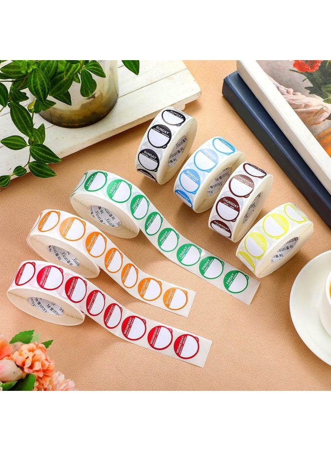 Sayglossy 7000 Pcs Day of The Week Labels Food Labels Monday Through Sunday Management Inventory Stickers Removable Weekly Self Adhesive Date Dot Stickers for Restaurant Kitchen Containers Dispenser - Image 3