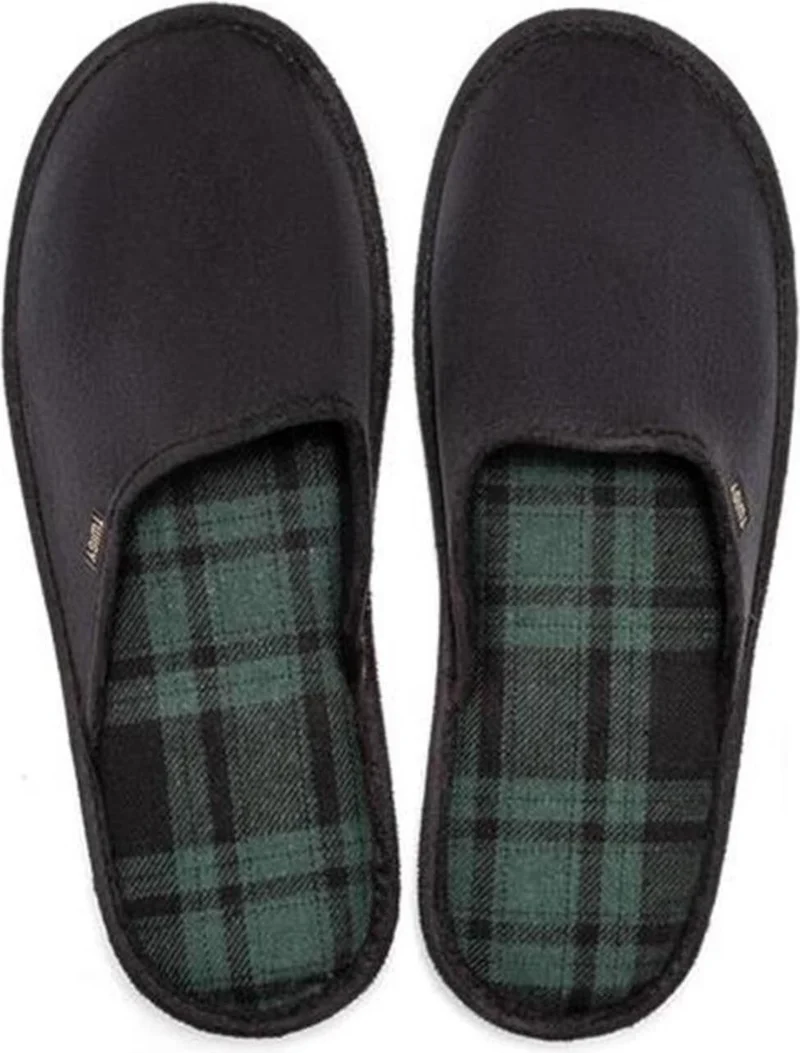 تويجي Plaid Men's Home Slippers Black Green 41/46 AA0551