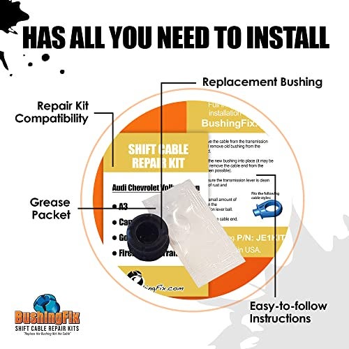 BushingFix.com BushingFix JE1Kit - Automatic Transmission Shift Cable Bushing Repair Kit, Replacement Shifter Cable Bushing, Quality Transmission Repair Kit, Compatible with Volkswagen, Audi, Porsche & Other Brands - Image 2