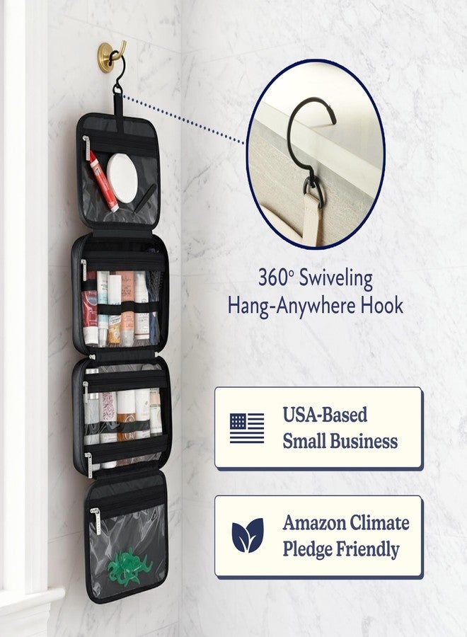 VANDEL Waterproof Hanging Toiletry Bag [TSA-Approved] Hanging Makeup Organizer Bag, Cosmetic Travel Bags for Women, Makeup Case Toiletries Organizer Hygiene Bathroom Shower Caddy - Black - Image 4