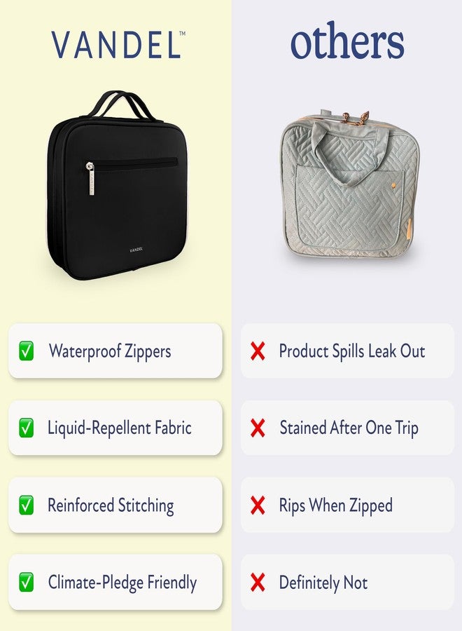 VANDEL Waterproof Hanging Toiletry Bag [TSA-Approved] Hanging Makeup Organizer Bag, Cosmetic Travel Bags for Women, Makeup Case Toiletries Organizer Hygiene Bathroom Shower Caddy - Black - Image 5