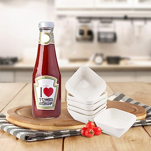DRAONGYE Ultra-Strong 3 Oz 6 Pack Ceramic Dip Bowls Set, Mini Bowl Soy Sauce Plate, Condiment Server, Can be Used for Ketchup, Vinegar,BBQ and Party Dinner - Image 3