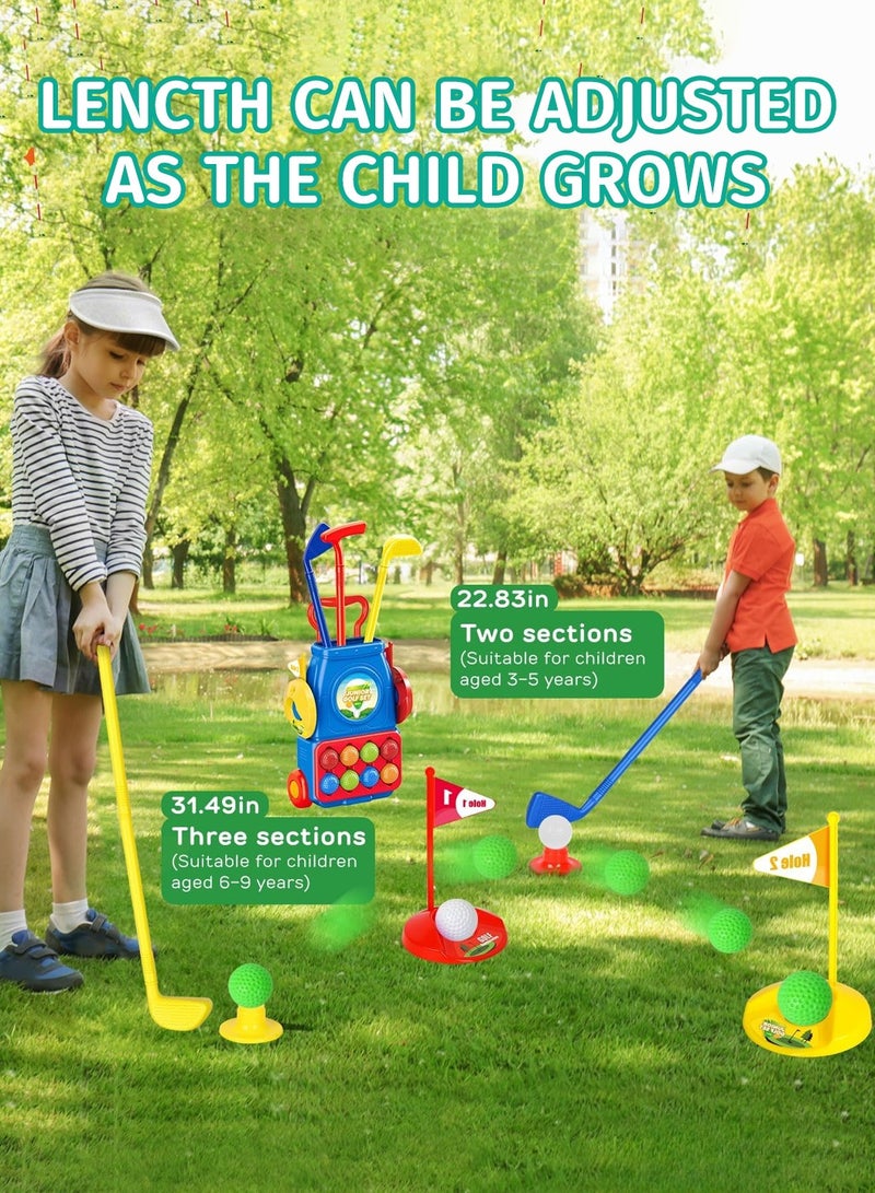 Toddler Golf Clubs Set with 6 Balls 4 Golf Clubs and Golf Cart, Kids Golf Toys , Indoor & Outdoor Sport Golf Games Toy Gifts, Competitive Game Parent-Child Interaction for Boys Girls