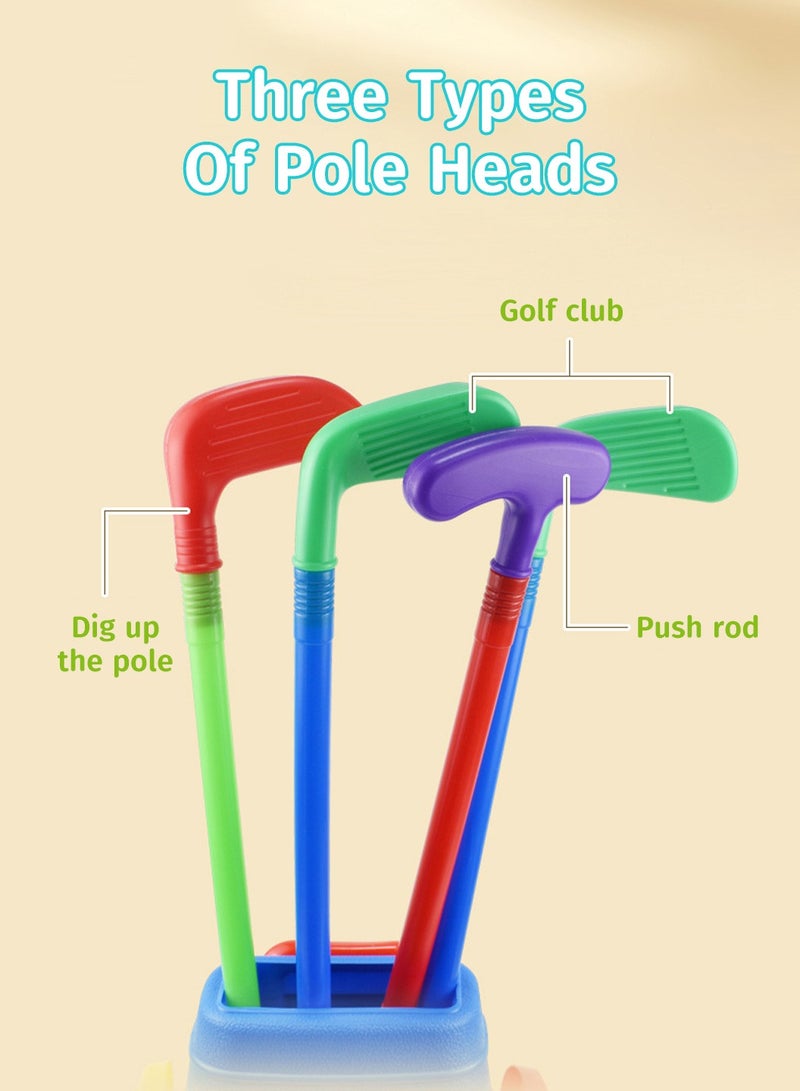 Toddler Golf Clubs Set with 6 Balls 4 Golf Clubs and Golf Cart, Kids Golf Toys , Indoor & Outdoor Sport Golf Games Toy Gifts, Competitive Game Parent-Child Interaction for Boys Girls
