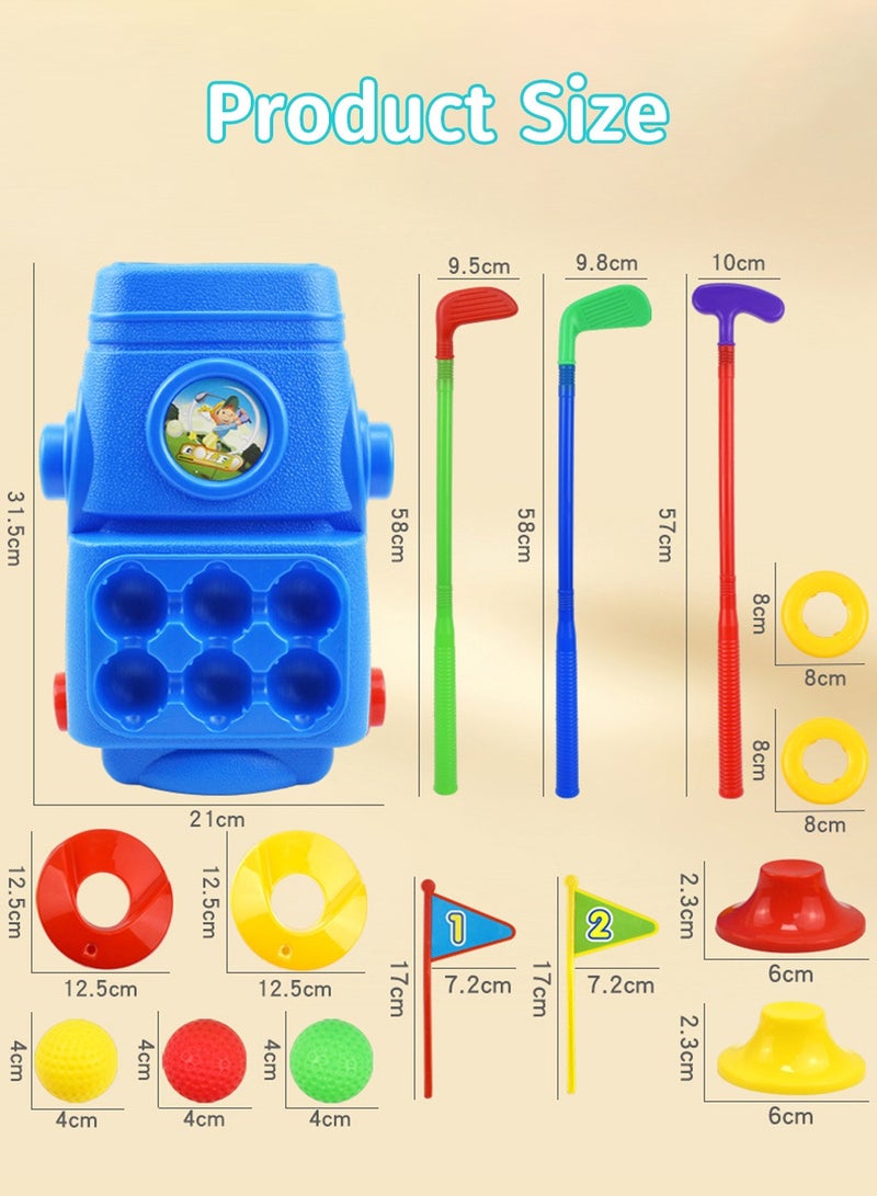 Toddler Golf Clubs Set with 6 Balls 4 Golf Clubs and Golf Cart, Kids Golf Toys , Indoor & Outdoor Sport Golf Games Toy Gifts, Competitive Game Parent-Child Interaction for Boys Girls