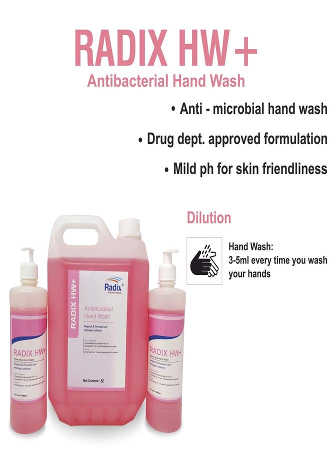 acuro RADIX HW+ : Antibacterial Germ protection Handwash Liquid - Kills 99.9% Harmful Bacteria and Germs (pack of 6, 6x500ml) - Image 4