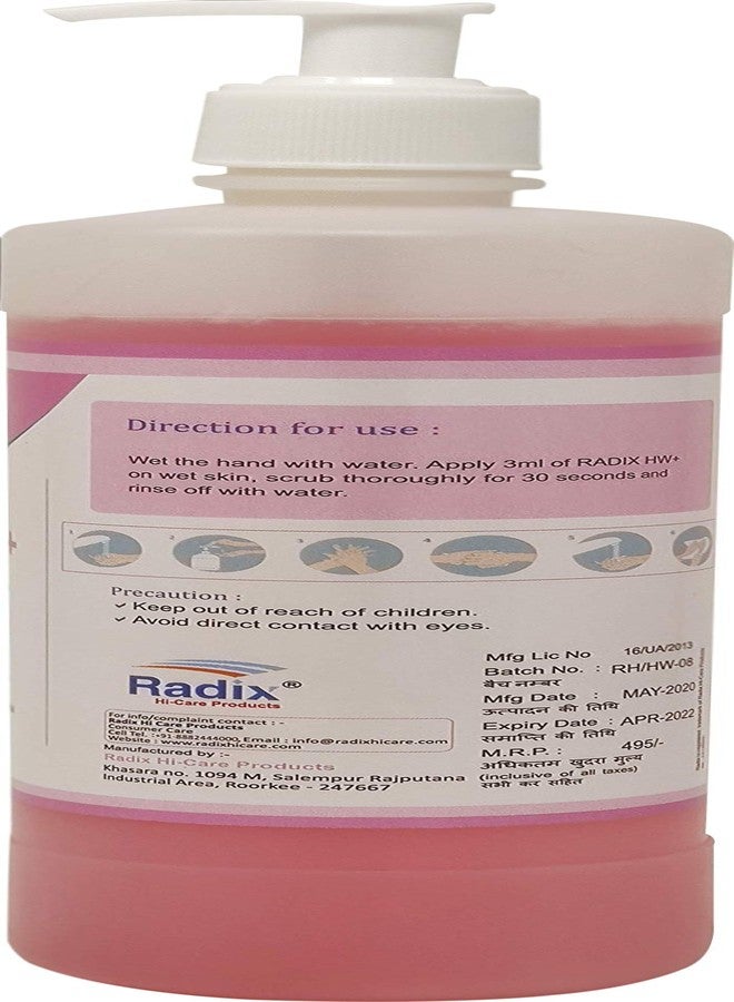 acuro RADIX HW+ : Antibacterial Germ protection Handwash Liquid - Kills 99.9% Harmful Bacteria and Germs (pack of 6, 6x500ml) - Image 2