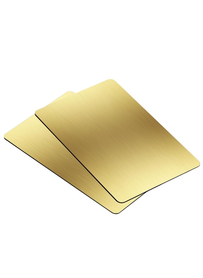 Rubik NFC 215 Metal Cards Gold (Twin Shade), Invisible Chip, NTAG215 High-end Preistige Business Card, 304 Stainless Steel (Gold, 2 Cards)  - Image 1