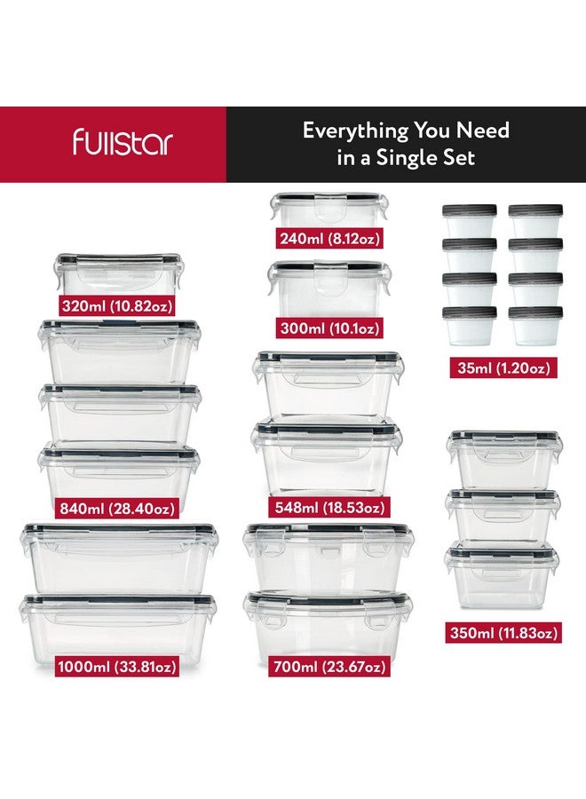 fullstar 50-Piece Plastic Food Storage Containers with Lids (24 Containers & 24 Lids) - Leakproof, BPA-Free, Meal Prep Containers, Reusable Lunch Storage Set for Kitchen Organization (Pack of 50) - Image 2