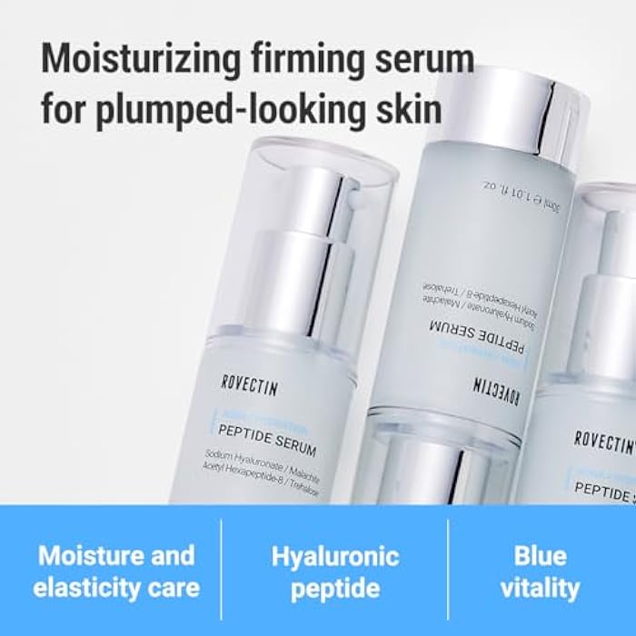 ROVECTIN Aqua Peptide Serum - Anti-Aging Facial Serum with Vitamin E, Niacinamide, Hyaluronic Acid | Uneven Skin Tone, Anti-Wrinkle, Intensely Moisturizing | Vegan, Korean Skincare (1.01 fl.oz) - Image 2