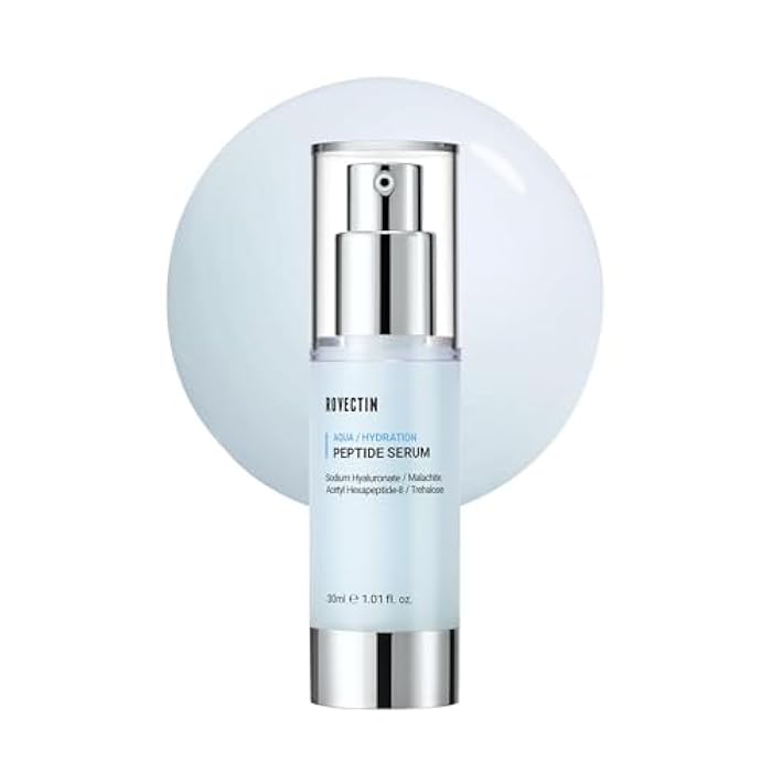 ROVECTIN Aqua Peptide Serum - Anti-Aging Facial Serum with Vitamin E, Niacinamide, Hyaluronic Acid | Uneven Skin Tone, Anti-Wrinkle, Intensely Moisturizing | Vegan, Korean Skincare (1.01 fl.oz) - Image 1