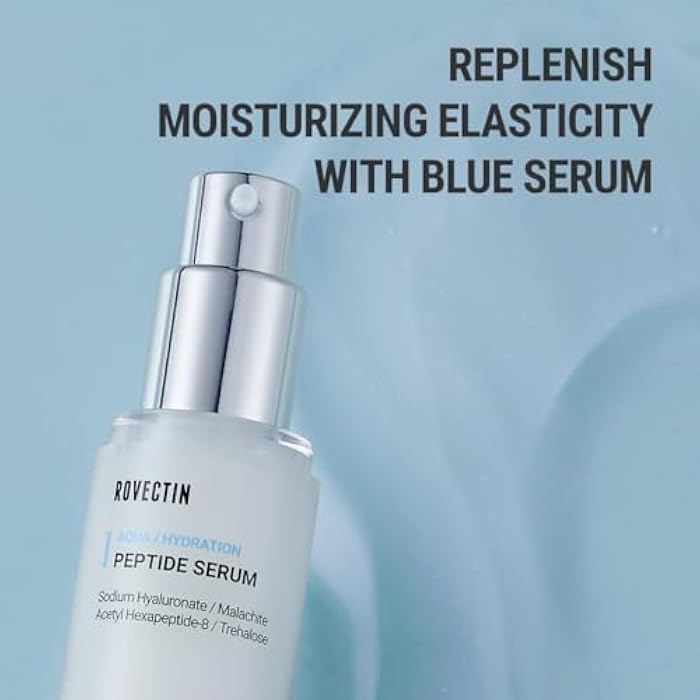 ROVECTIN Aqua Peptide Serum - Anti-Aging Facial Serum with Vitamin E, Niacinamide, Hyaluronic Acid | Uneven Skin Tone, Anti-Wrinkle, Intensely Moisturizing | Vegan, Korean Skincare (1.01 fl.oz) - Image 4