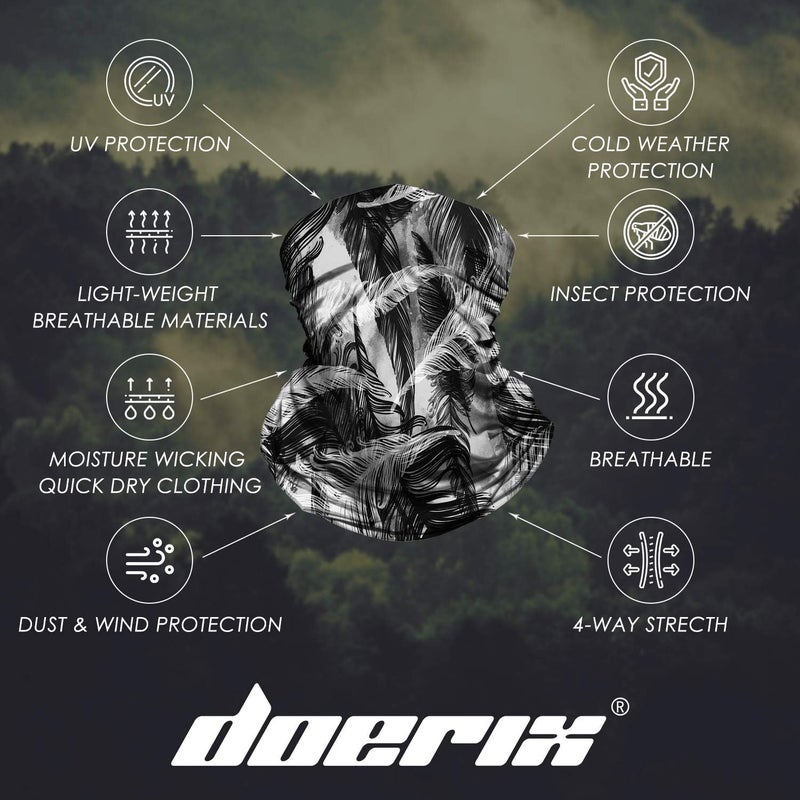 Doerix Neck Gaiter Face Mask Reusable, Cloth Face Masks Bandana Balaclava Cover Scarf Shield - Image 4