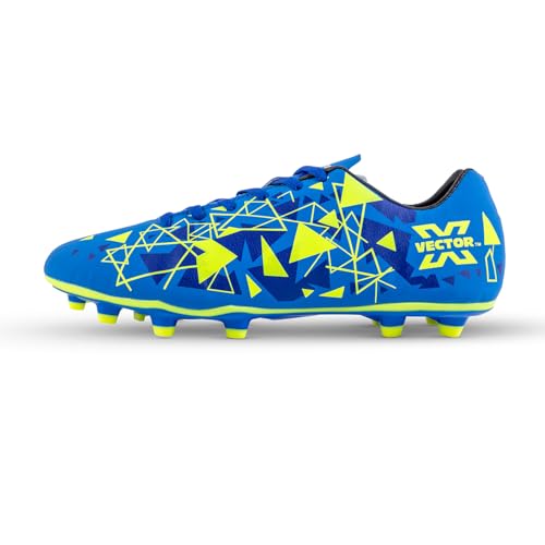Vector X Mens Nitrate-X Synthetic Leather Upper|TPU Sole Football Shoes|Soccer Studs|Walking |Lace-Up|Comfortable Sports Boot Footwear Shoe for Adult, Men Boys (Blue-Green, Size-5) - Image 4