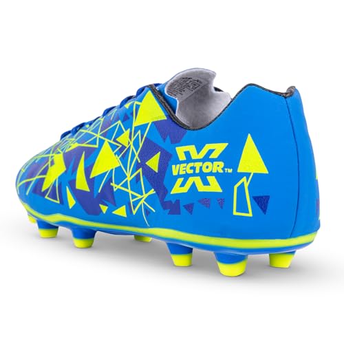Vector X Mens Nitrate-X Synthetic Leather Upper|TPU Sole Football Shoes|Soccer Studs|Walking |Lace-Up|Comfortable Sports Boot Footwear Shoe for Adult, Men Boys (Blue-Green, Size-5) - Image 5