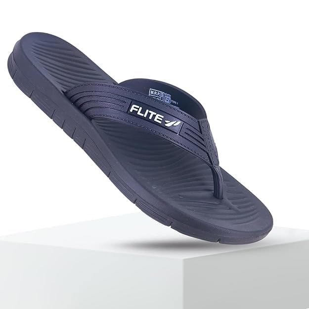 FLITE Thong V-Strap Slippers for Men & Women | Soft Cushioned, Lightweight & Non-Slip Daily Use Chappals (Navy, UK Footwear Size System, Adult, Men, Numeric, Medium, 7) - Image 2