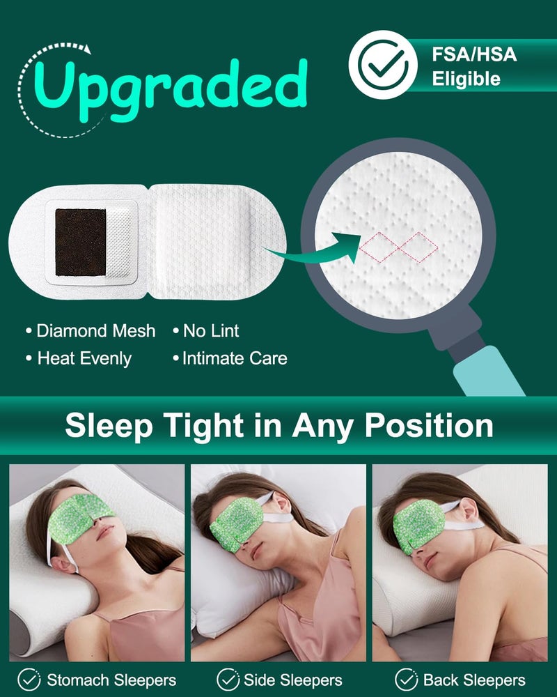 ProCIV 16 عبوة من أقنعة بخار العين لعلاج جفاف العين، كمادات دافئة ذاتية التسخين لتخفيف تعب العين والانتفاخ، قناع عين ساخن يمكن التخلص منه، أساسيات السفر، مجموعة استرخاء سبا للنساء في عيد الميلاد، بدون رائحة - Image 2