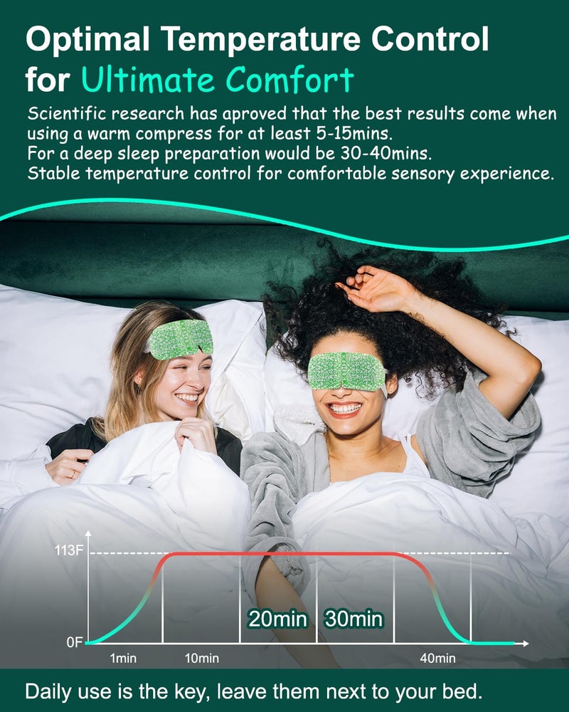 ProCIV 16 عبوة من أقنعة بخار العين لعلاج جفاف العين، كمادات دافئة ذاتية التسخين لتخفيف تعب العين والانتفاخ، قناع عين ساخن يمكن التخلص منه، أساسيات السفر، مجموعة استرخاء سبا للنساء في عيد الميلاد، بدون رائحة - Image 5