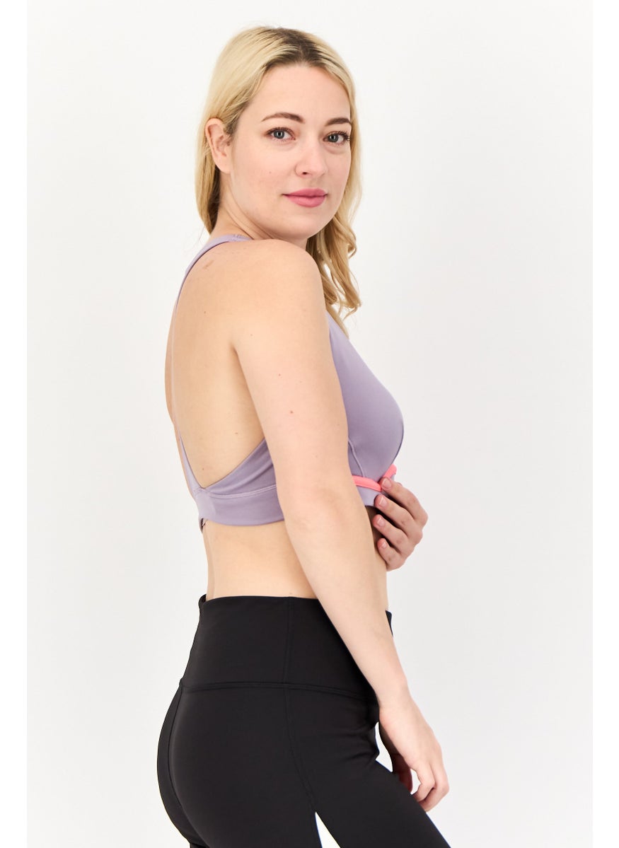 PUMA Women Brand Logo Padded Sports Bra, Pale Purple  - Image 3